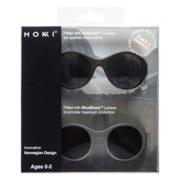 Lunettes Mokki pour 0-2 ans, système Click & Change, 100% sans BPA, noir
