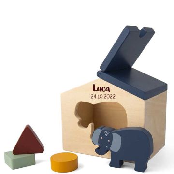 Maison Trixie Baby Jouet en Bois Eléphant, Cadeau Jouet personnalisé