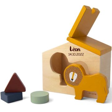 Maison Trixie Baby Jouet en Bois Lion, Cadeau Jouet personnalisé