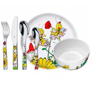 Coffret couverts et vaisselle Maya l'abeille à graver, WMF