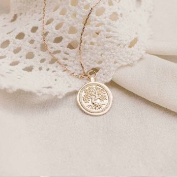 Médaille de baptême arbre de vie en relief, Aismée