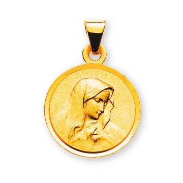 Pendentif Baptême Marie Or Jaune 750, avec Gravure, Livraison Gratuite Suisse, 12mm