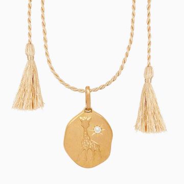 Pierre de naissance JUIN, perle, médaille Sophie la Girafe, cadeau naissance ou baptême