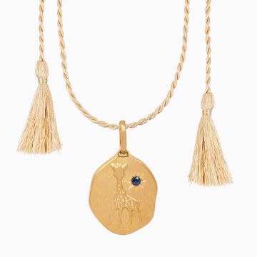 Pierre de naissance SEPTEMBRE, saphir, Médaille Sophie la Girafe, cadeau naissance ou baptême