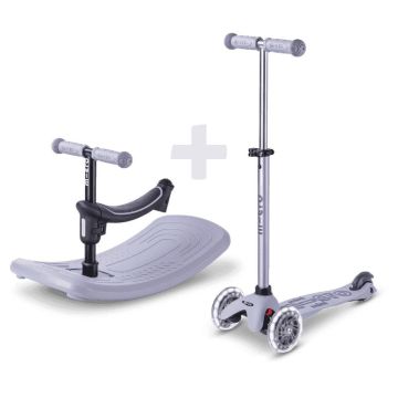 Mini Micro Deluxe Rock & Go LED, trottinette évolutive à bascule, mauve