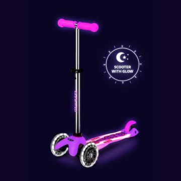 Trottinette rose Mini Micro Deluxe Glow LED Plus, enfant dès 2 ans, frosty pink
