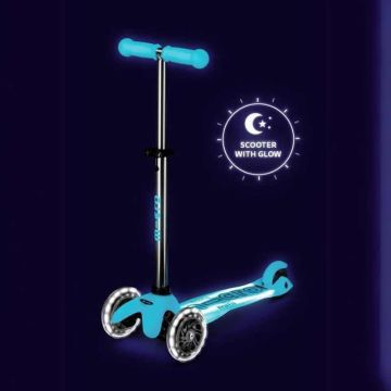 Trottinette Mini Micro Deluxe Glow LED Plus, enfant dès 2 ans, glacier aqua