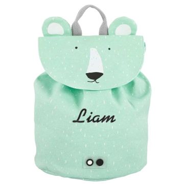 Sac à dos Mini Trixie, Cadeau personnalisé avec prénom enfant brodé, Ours Polaire