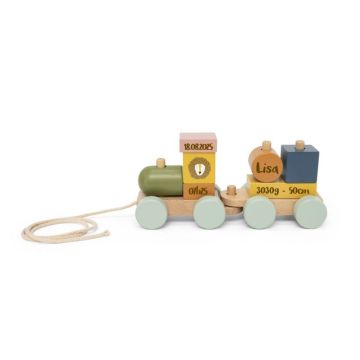 Mini train en bois Trixie à graver, idée cadeau naissance unique