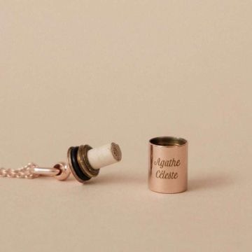 Collier Mon Petit Secret plaqué or rose 18 carats, Bijou personnalisé Mon Petit Poids