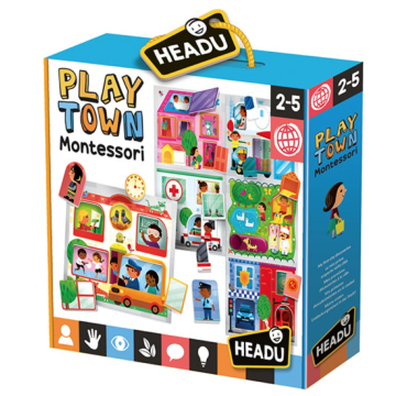 Jeu Montessori Multilingue Headu - Play Town pour enfant de 2 à 5