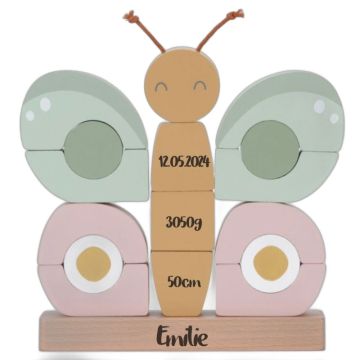 Papillon Little Dutch, Jouet en bois à empiler à personnaliser, dès 12 mois