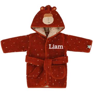 Peignoir Trixie Baby Singe à personnaliser avec Prénom Enfant, Taille 1-2 ans