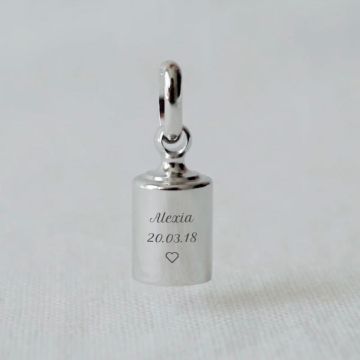 Pendentif Mon Petit Poids, à personnaliser, Bijou Intemporel pour toute la famille, plaqué argenté rhodié