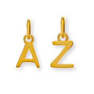 Pendentif Lettre Or 750/18K, 7 mm, Idée Cadeau Bijoux Naissance ou Anniversaire, Bébé Enfant ou Adulte