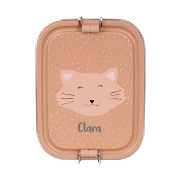 Boîte à gouter personnalisable en inox, chat de Trixie Baby