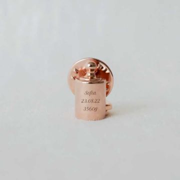 Pin's personnalisable Mon Petit Poids, doré à l'or rose, Idée Cadeau Original