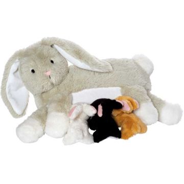 Peluche ultra douce, Lapin avec ses petits, Manhattan Toys, Idée Cadeau
