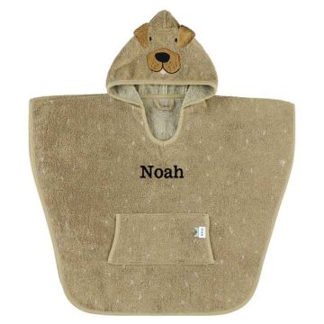 Poncho Trixie Chien beige Sortie de Bain pour enfant, à personnaliser