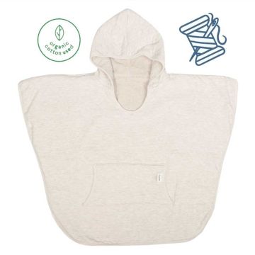 Poncho Fille Garçon 2-4 ans, Coton Organique, Idée Cadeau personnalisé avec Prénom enfant beige Trixie