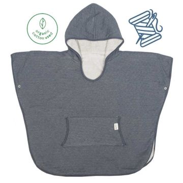 Poncho Garçon 2-4 ans, Coton Organique, Idée Cadeau personnalisé avec Prénom enfant bleu marine Trixie