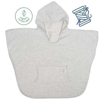 Poncho Fille Garçon 2-4 ans, Coton Organique, Idée Cadeau personnalisé avec Prénom enfant gris Trixie