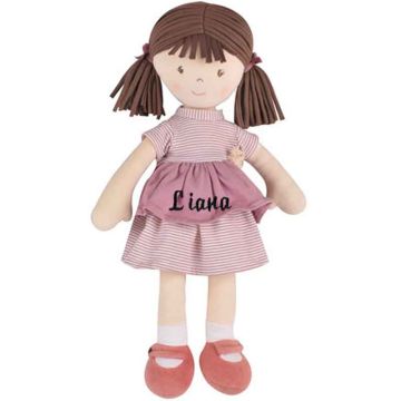 Grande Poupée souple Brook de Tikiri 38 cm, cadeau à personnaliser avec prénom en broderie