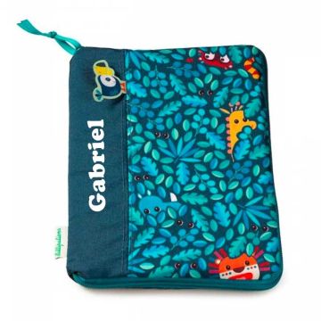 Protège carnet de santé Bébé, Jungle, Lilliputiens avec prénom Nouveau Né