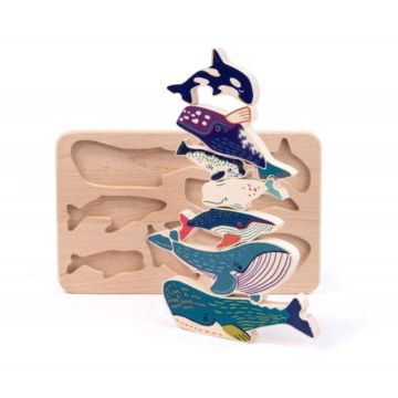 Puzzle en bois Baleine, Bajo, dès 18 mois