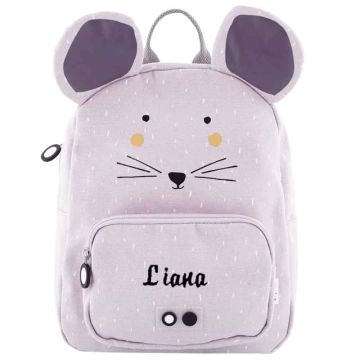 Sac à dos Trixie, Cadeau personnalisé avec prénom fille broderie, dès 3 ans, Souris