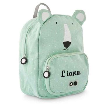 Sac à dos Trixie, Cadeau personnalisé avec prénom broderie, dès 4 ans, Ours Polaire