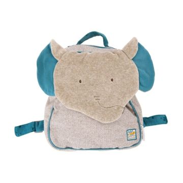 Sac à dos Elephant, avec prénom de Bébé, Sous mon Baobab, Collection Moulin Roty