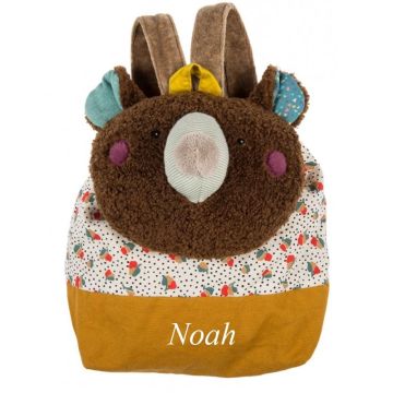 Sac à dos Enfant Ours brun à personnaliser, Moulin Roty