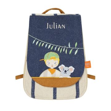 Sac à dos garçon et koala, L'Oiseau Bateau, à personnaliser avec prénom enfant