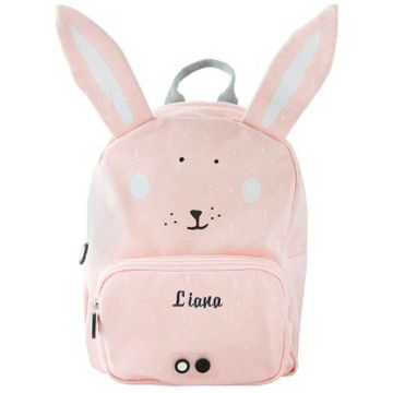 Sac à dos Trixie, Cadeau personnalisé avec prénom fille broderie, dès 4 ans, Lapin