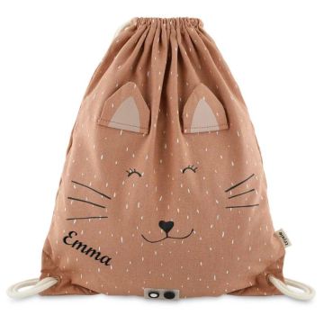 Sac à cordon coulissant Chat Trixie Baby, à personnaliser avec prénom enfant