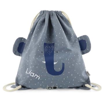 Sac à cordon coulissant Eléphant Trixie Baby, à personnaliser avec prénom enfant