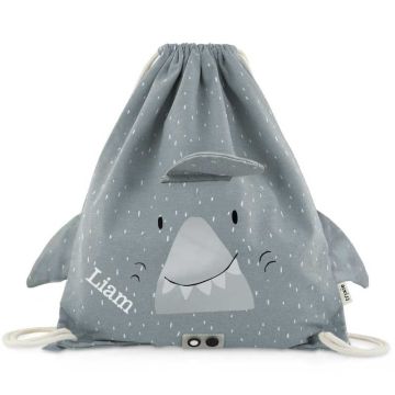 Sac de gymnastique à cordon coulissant Requin Trixie Baby, à personnaliser avec prénom enfant