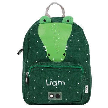 Sac à dos Trixie, Cadeau personnalisé avec prénom garçon broderie, dès 3 ans, Crocodile
