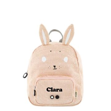 Sac à dos Lapin rose small Trixie Baby, Cadeau personnalisé avec prénom ou initiales en broderie, dès 2 ans