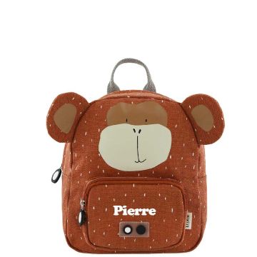 Sac à dos Singe small Trixie Baby, Cadeau personnalisé avec prénom ou initiales en broderie, dès 2 ans
