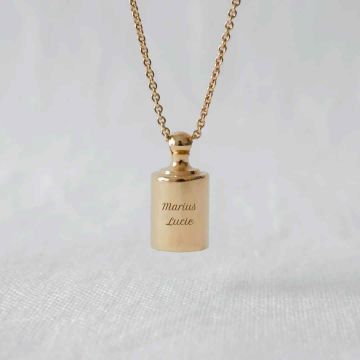 Sautoir 70 cm Mon Petit Poids, Bijou à personnaliser, Idée Cadeau Maman, plaqué or jaune 16 carats