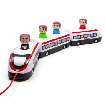 Train CFF Jouet Réplique en Bois, Jouet suisse en bois dès 2 ans, Spielba