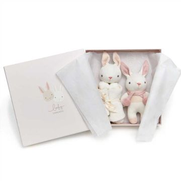 Set cadeau Naissance Threadbear lapin et doudou personnalisé beige
