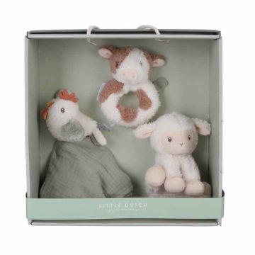 Coffret cadeau Naissance Little Dutch Little Farm, avec doudou à personnaliser