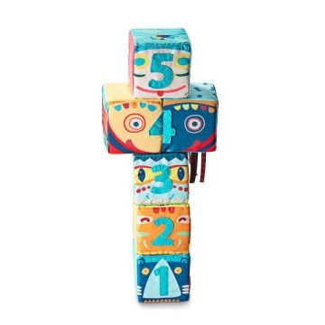 Set de 6 cubes Totem, Jouet en tissu Premier Age, Lilluputiens