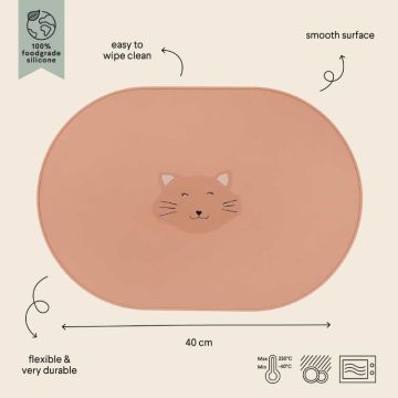 Set de table antidérapant en silicone, chat, Trixie Baby