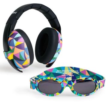Combo bébé Baby Banz lunettes de soleil + pamirs – motif kaléidoscope