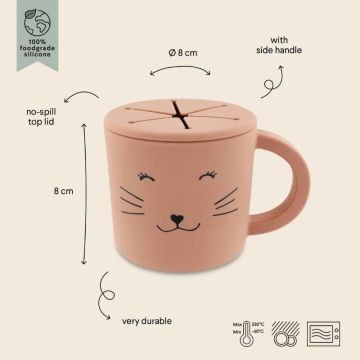 Tasse bébé pour goûter et snack en silicone, chat de Trixie Baby