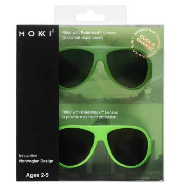 Lunettes Mokki Enfant 2-5-ans système Click & Change, 100% sans BPA, vert